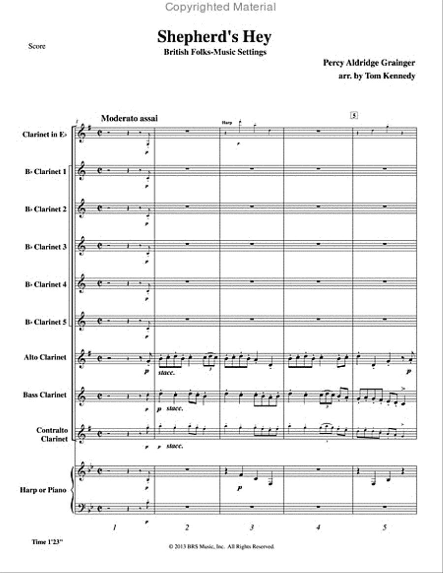 Shepherd's Hey Shepherd's Hey Clarinet Choir scores gallery preview page 2