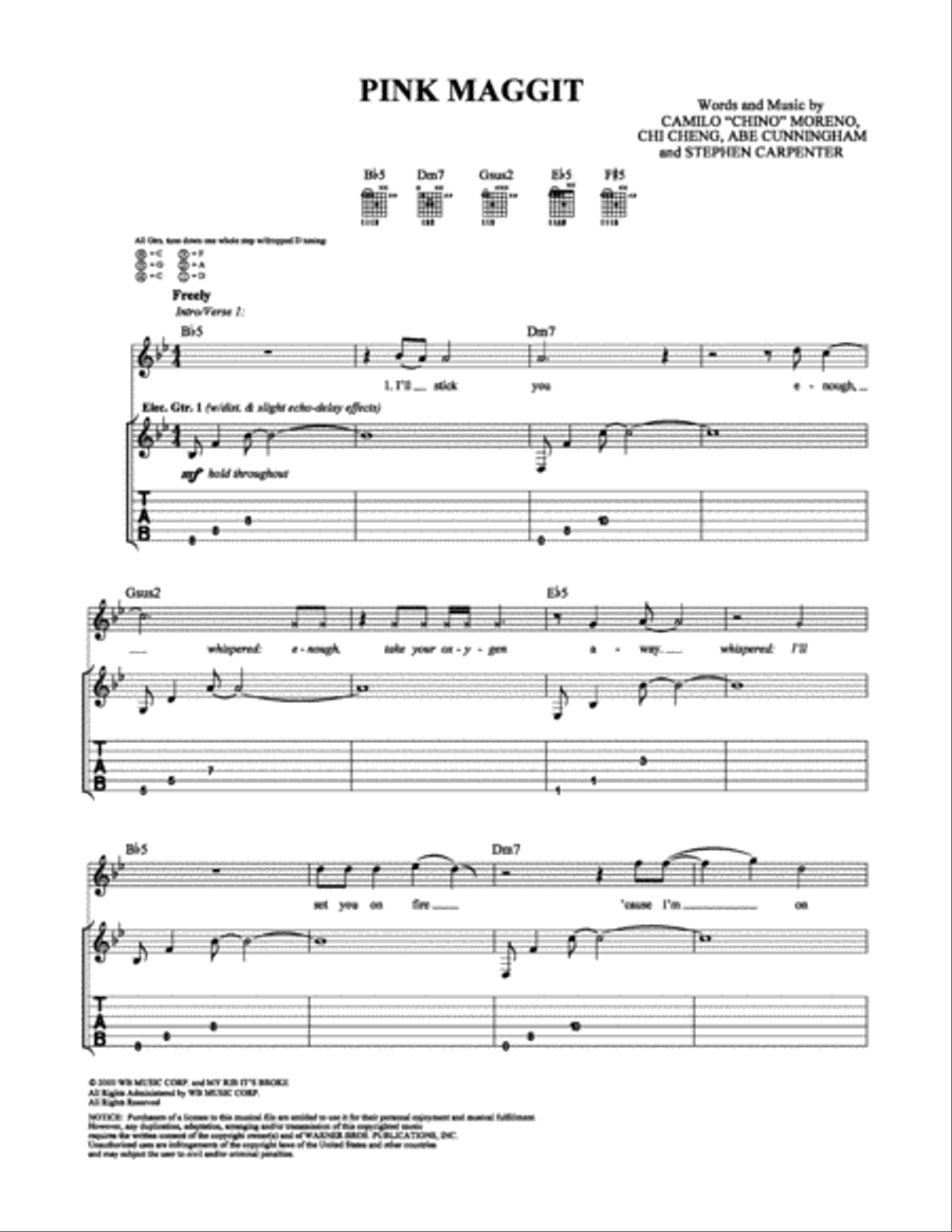 Pink Maggit Electric Guitar scores gallery preview page 1
