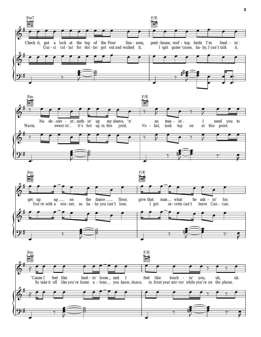 Hot In Herre Acoustic Guitar scores gallery preview page 3