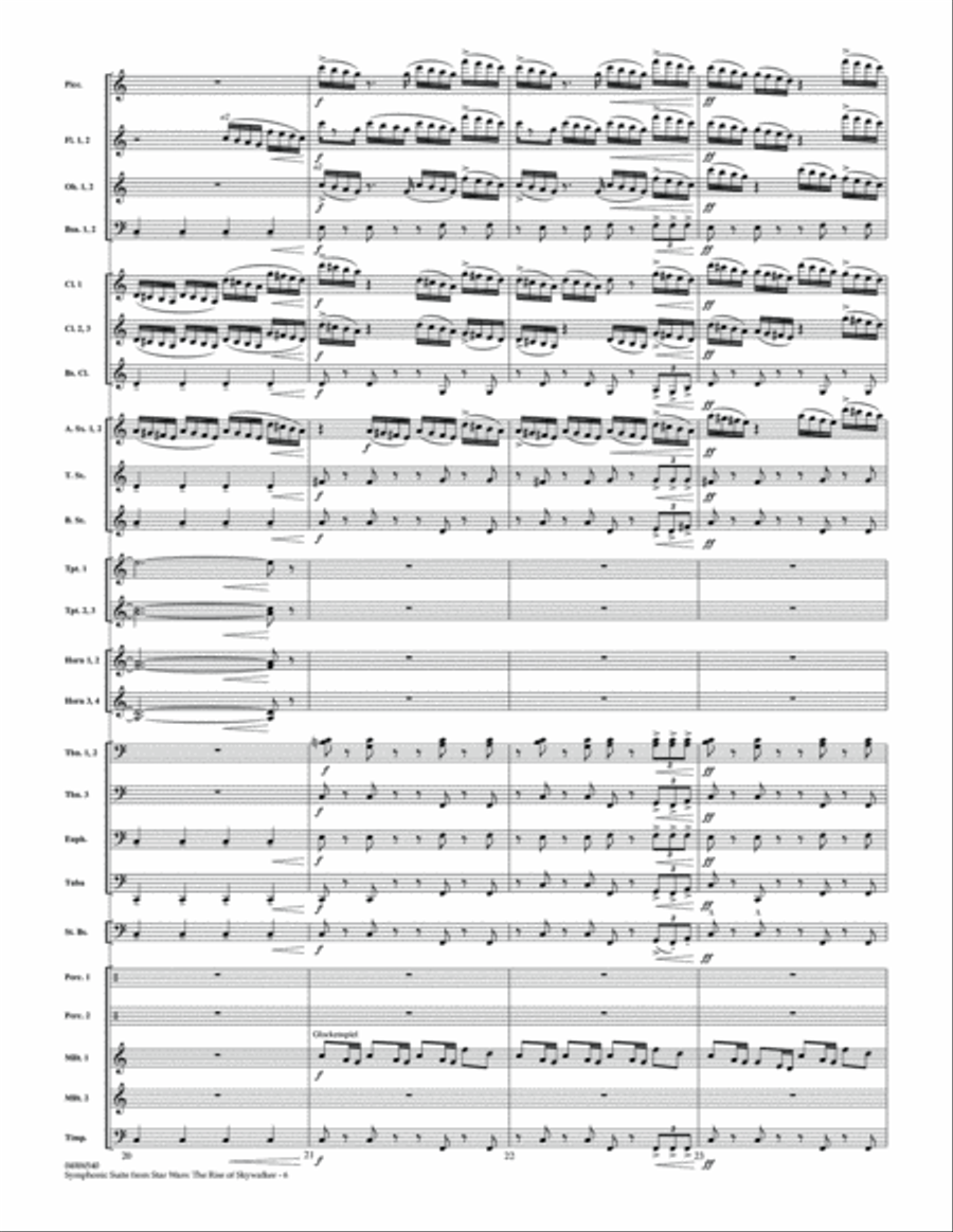 Symphonic Suite from Star Wars: The Rise of Skywalker (arr. Bocook) - Conductor Score (Full Score) Concert Band scores gallery preview page 6