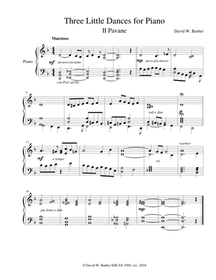 Three Little Dances for Piano #2: Pavane