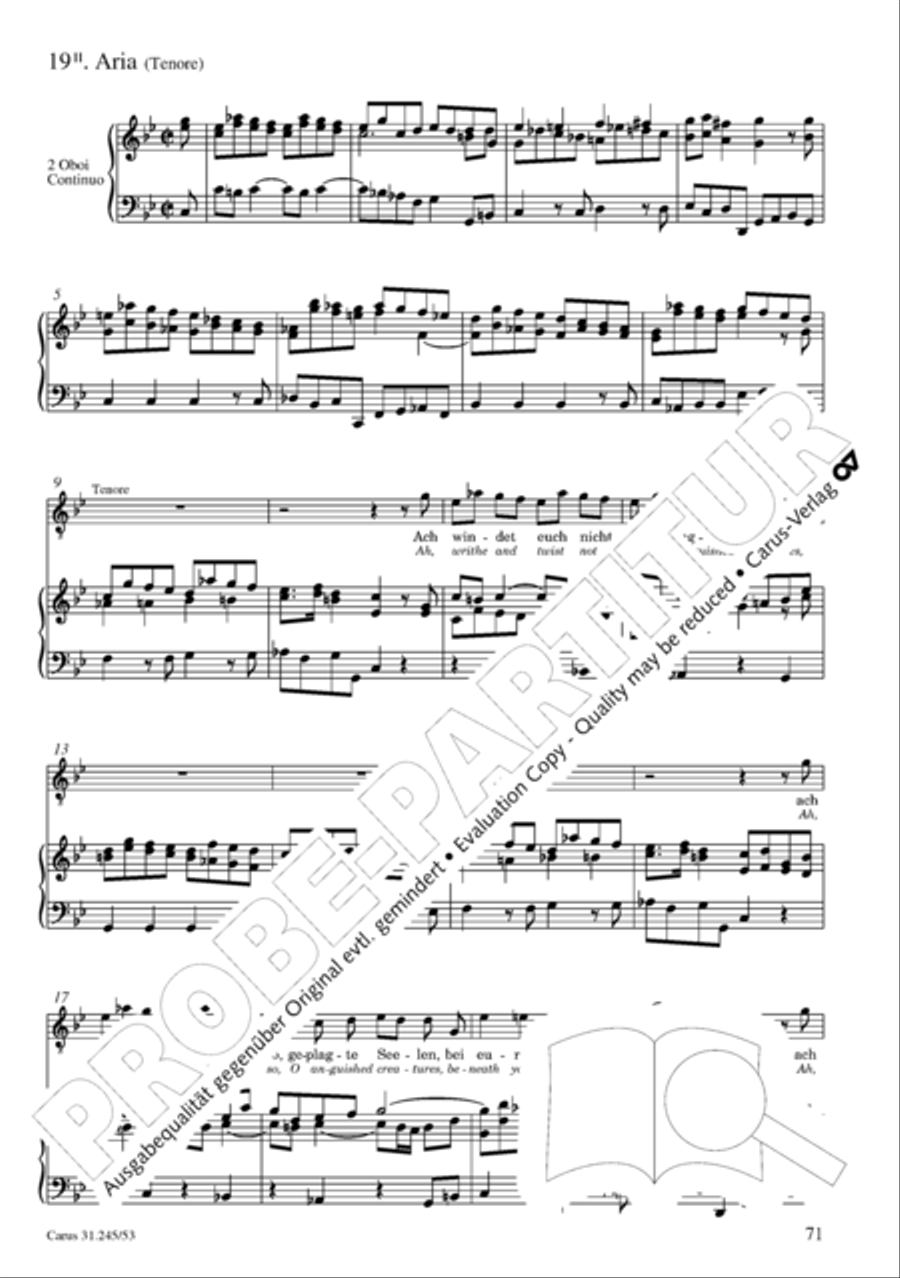 St. John Passion (Johannes-Passion) 4-Part scores gallery preview page 72