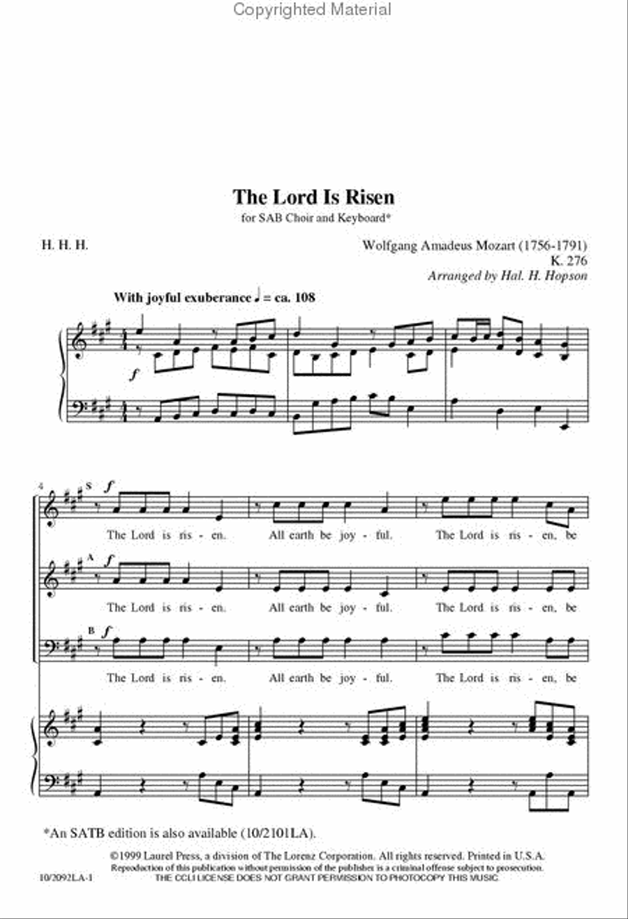 The Lord is Risen 3-Part scores gallery preview page 2