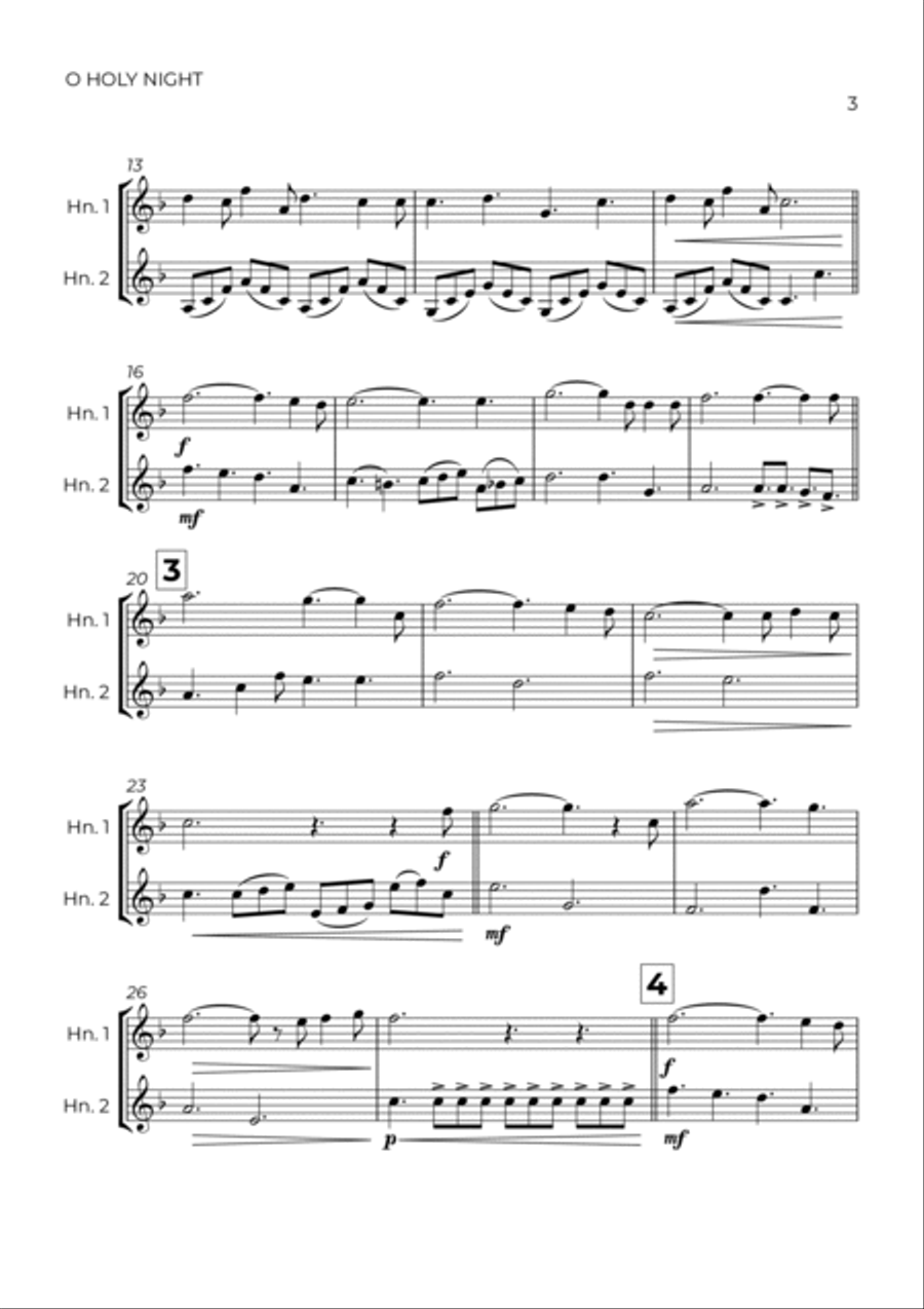 O Holy Night Brass Duet scores gallery preview page 3