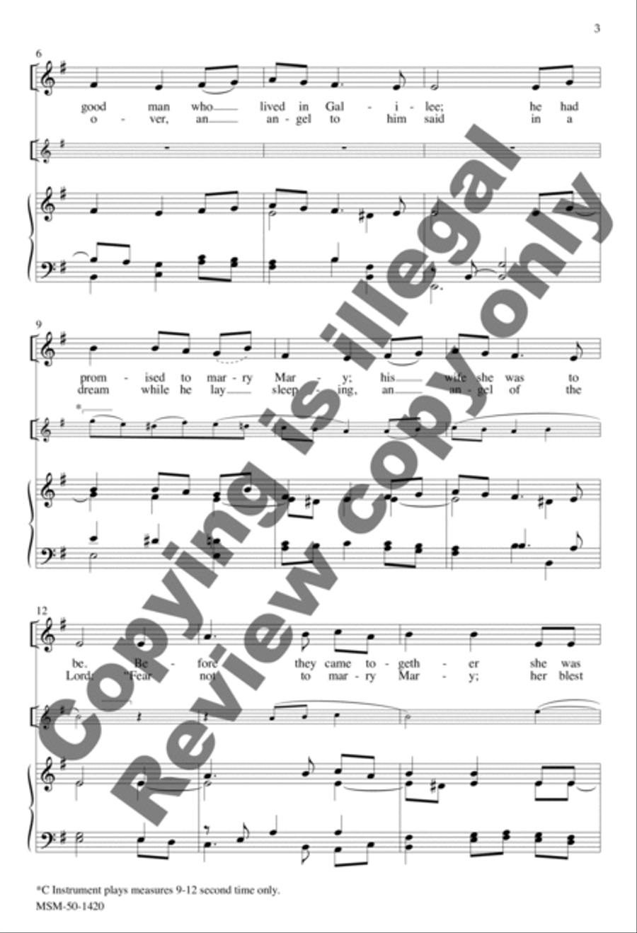Kind Joseph Unison Choir scores gallery preview page 3