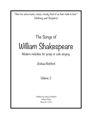 The Songs of William Shakespeare volume 2