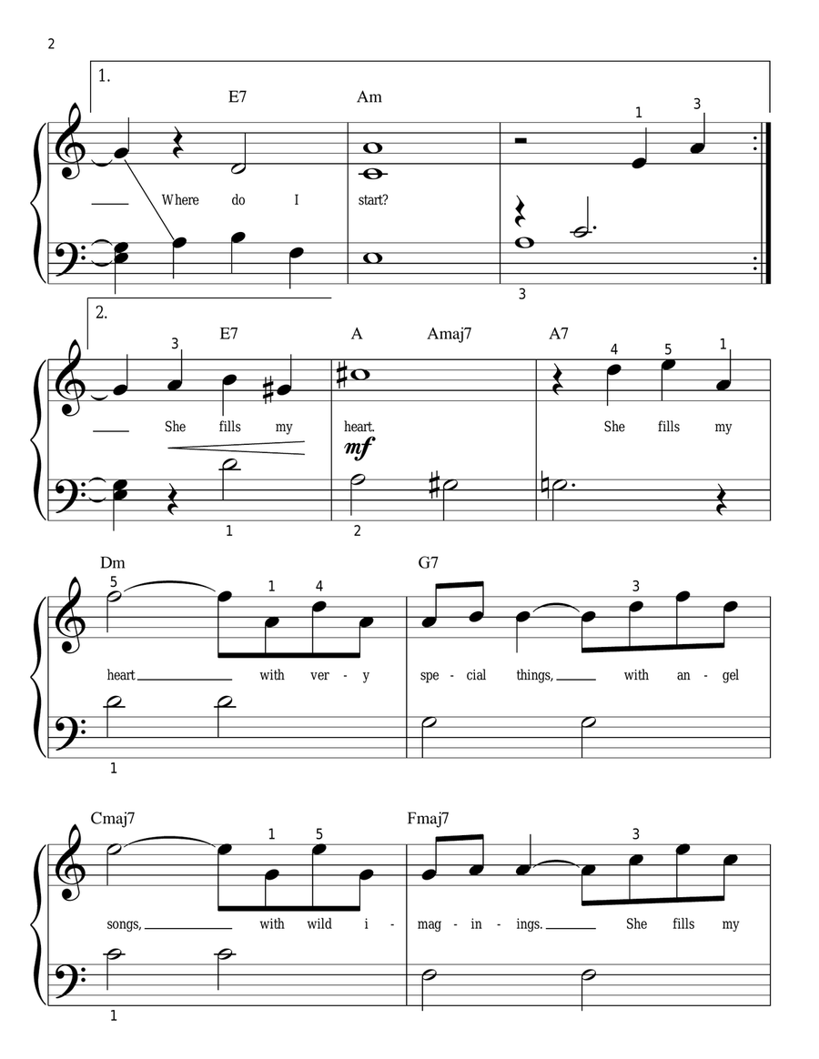 Where Do I Begin (Love Theme) Easy Piano scores gallery preview page 2
