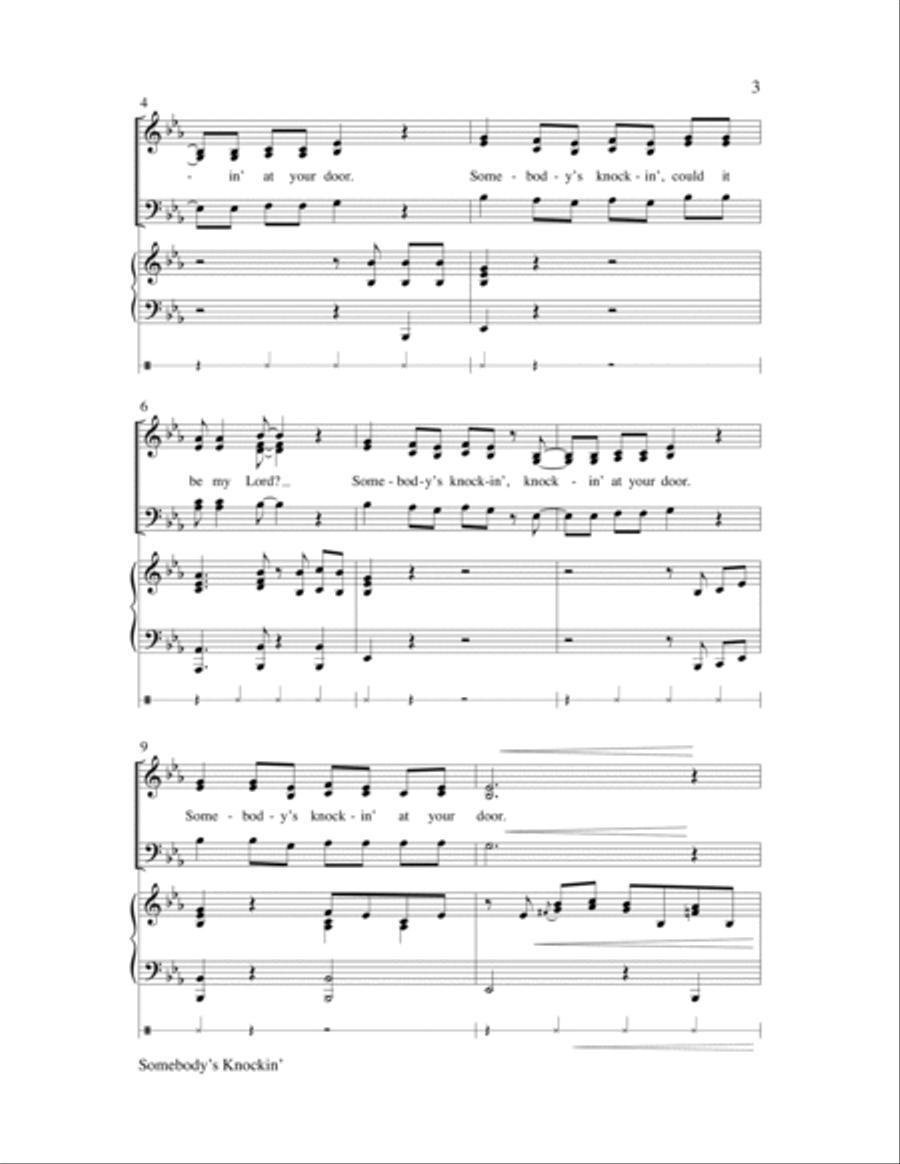 Somebody's Knockin' Children's Choir scores gallery preview page 3