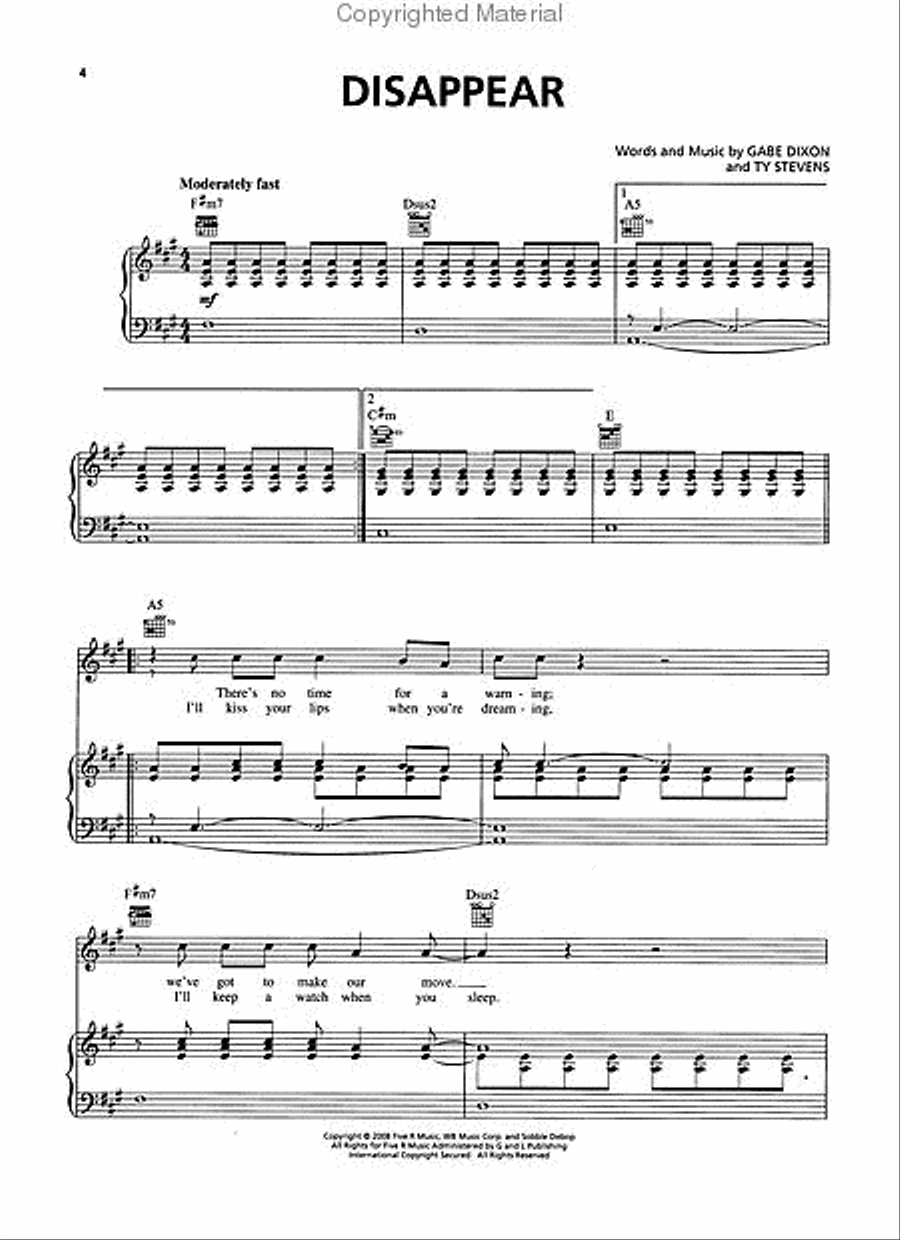 The Gabe Dixon Band Piano, Vocal, Guitar scores gallery preview page 2