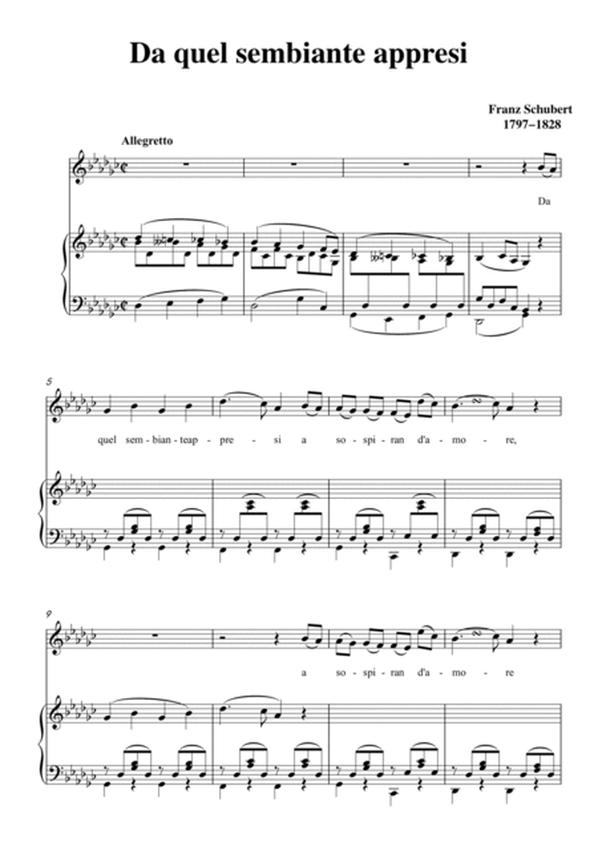 Schubert-Da quel sembiante appresi in bG for Vocal and Piano