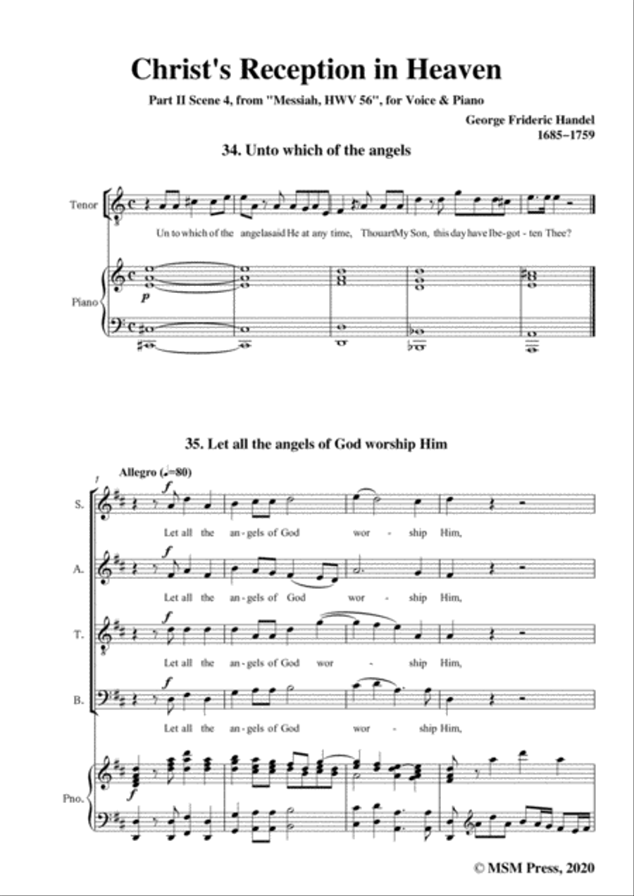 Handel-Messiah,HWV 56,Part II,Scene 4,for Voice and Piano Voice Solo scores gallery preview page 3