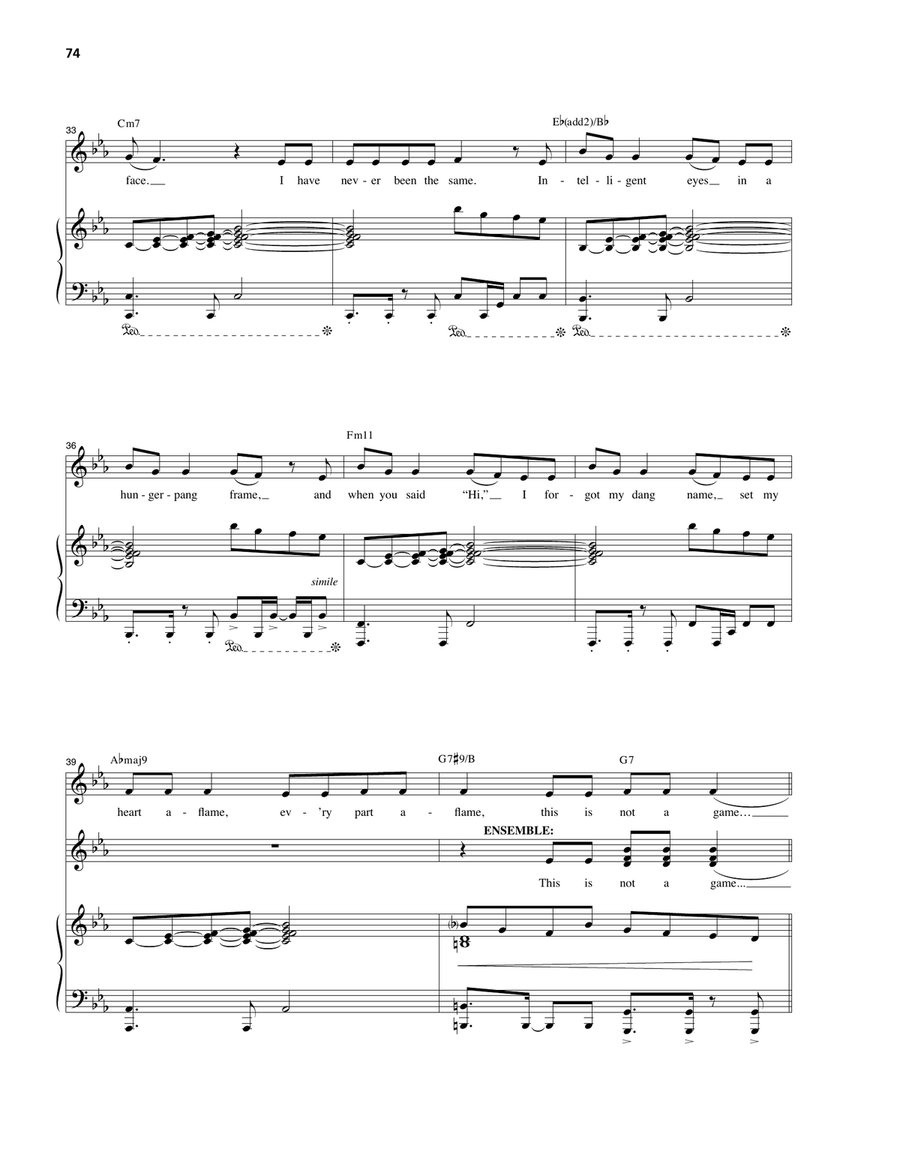 Satisfied (from Hamilton) Piano, Vocal scores gallery preview page 4