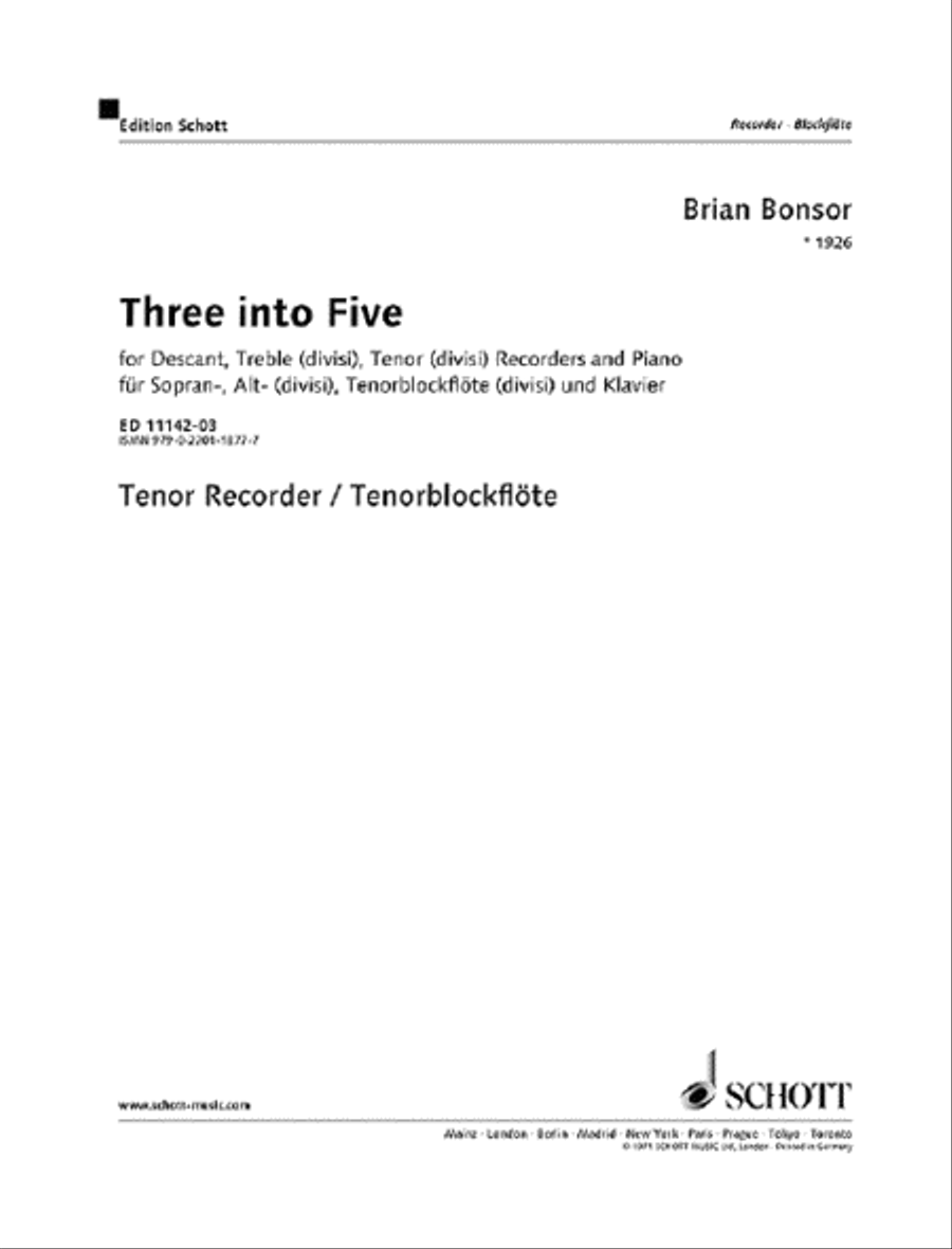 Three Into Five Tenor Rec Divisi scores gallery preview page 1