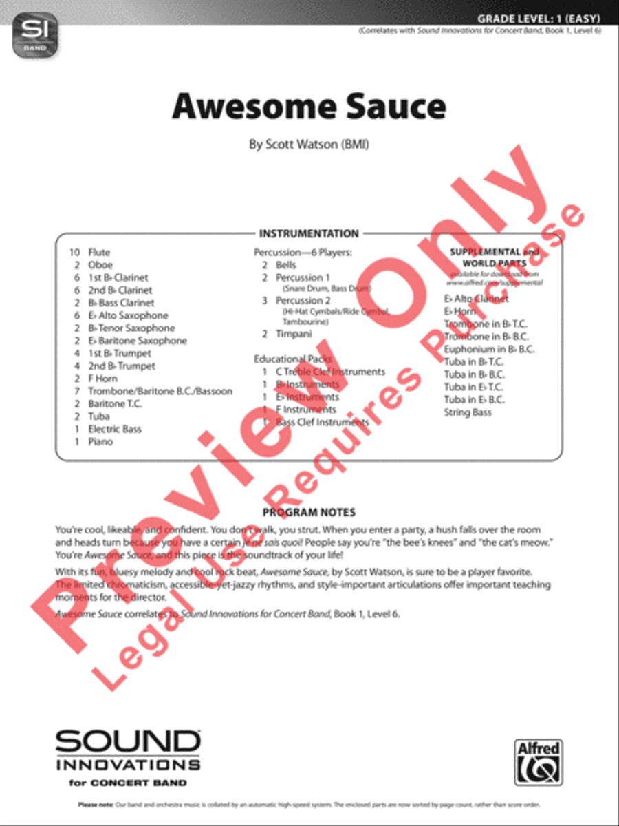 Awesome Sauce Concert Band scores gallery preview page 2