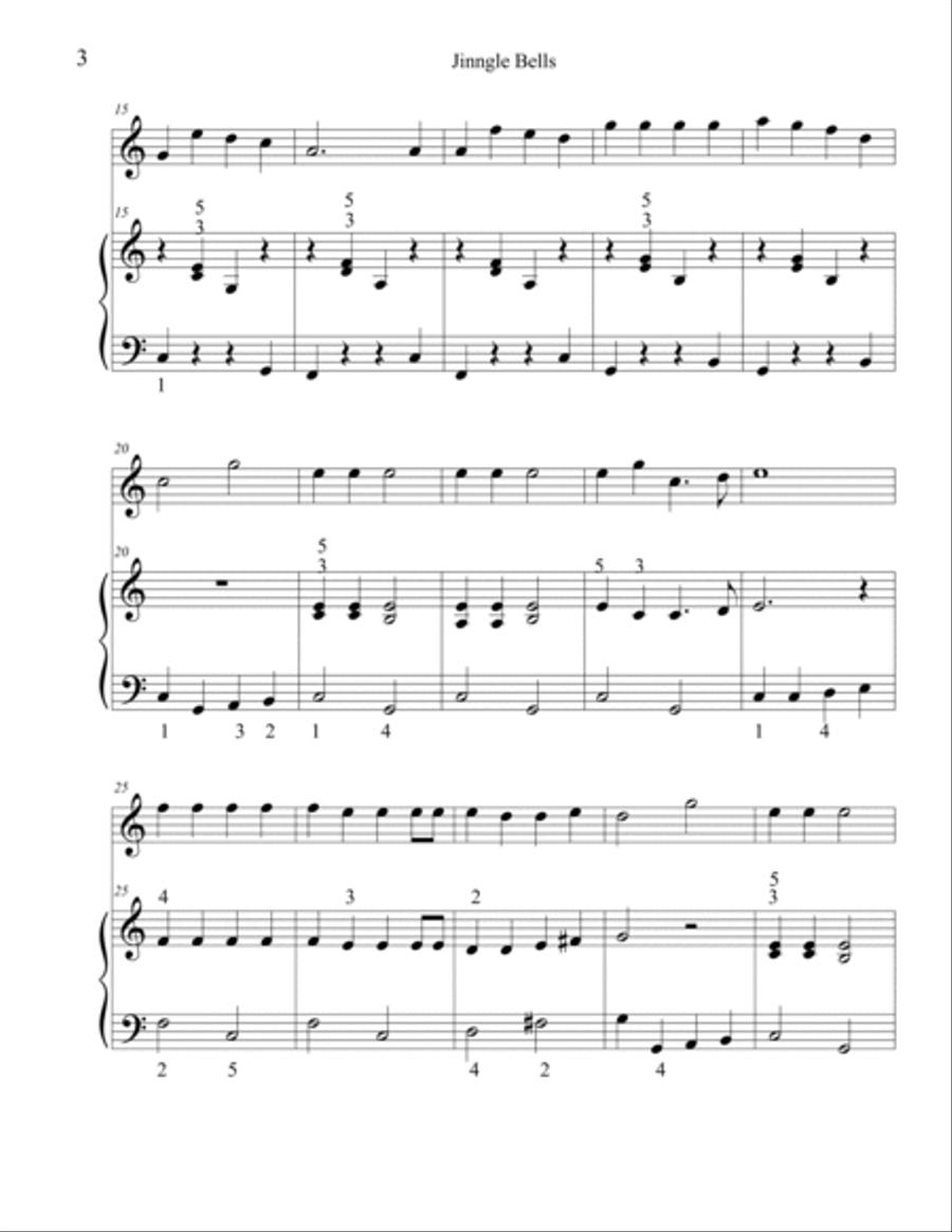 Christmas Duets for Recorder & Piano: Jingle Bells Woodwind Duet scores gallery preview page 2