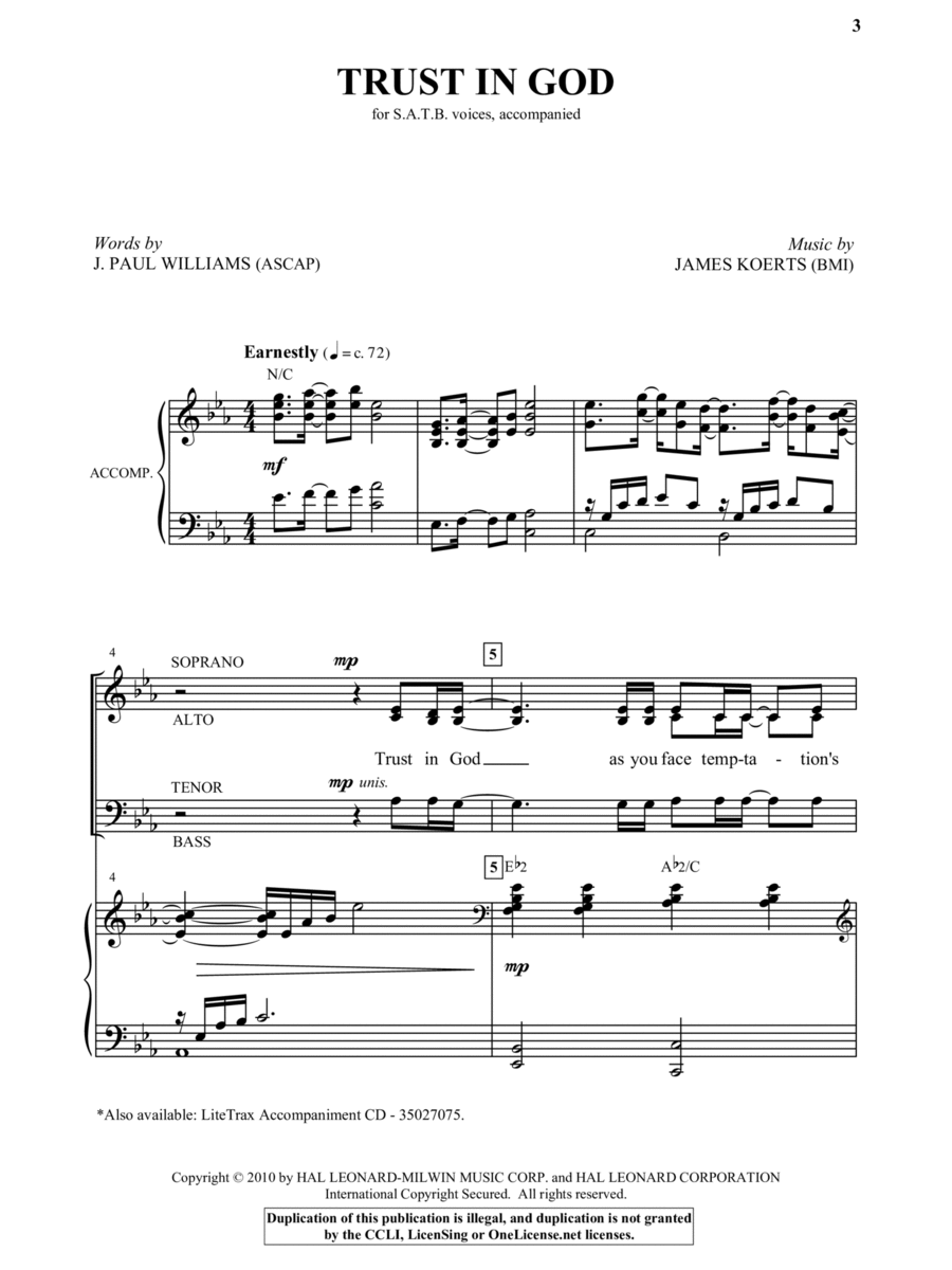 Trust In God Trust In God 4-Part scores gallery preview page 1