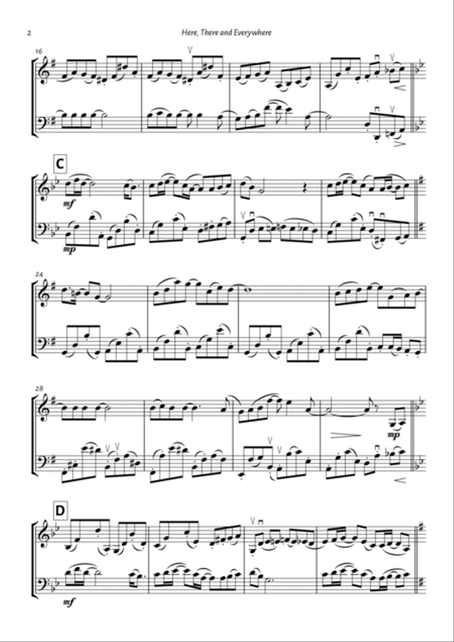 Here, There And Everywhere String Duet scores gallery preview page 2