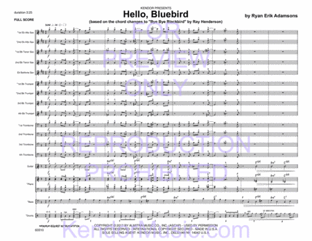 Hello, Bluebird (based on the chord changes to 'Bye Bye Blackbird' by Ray Henderson) image number null
