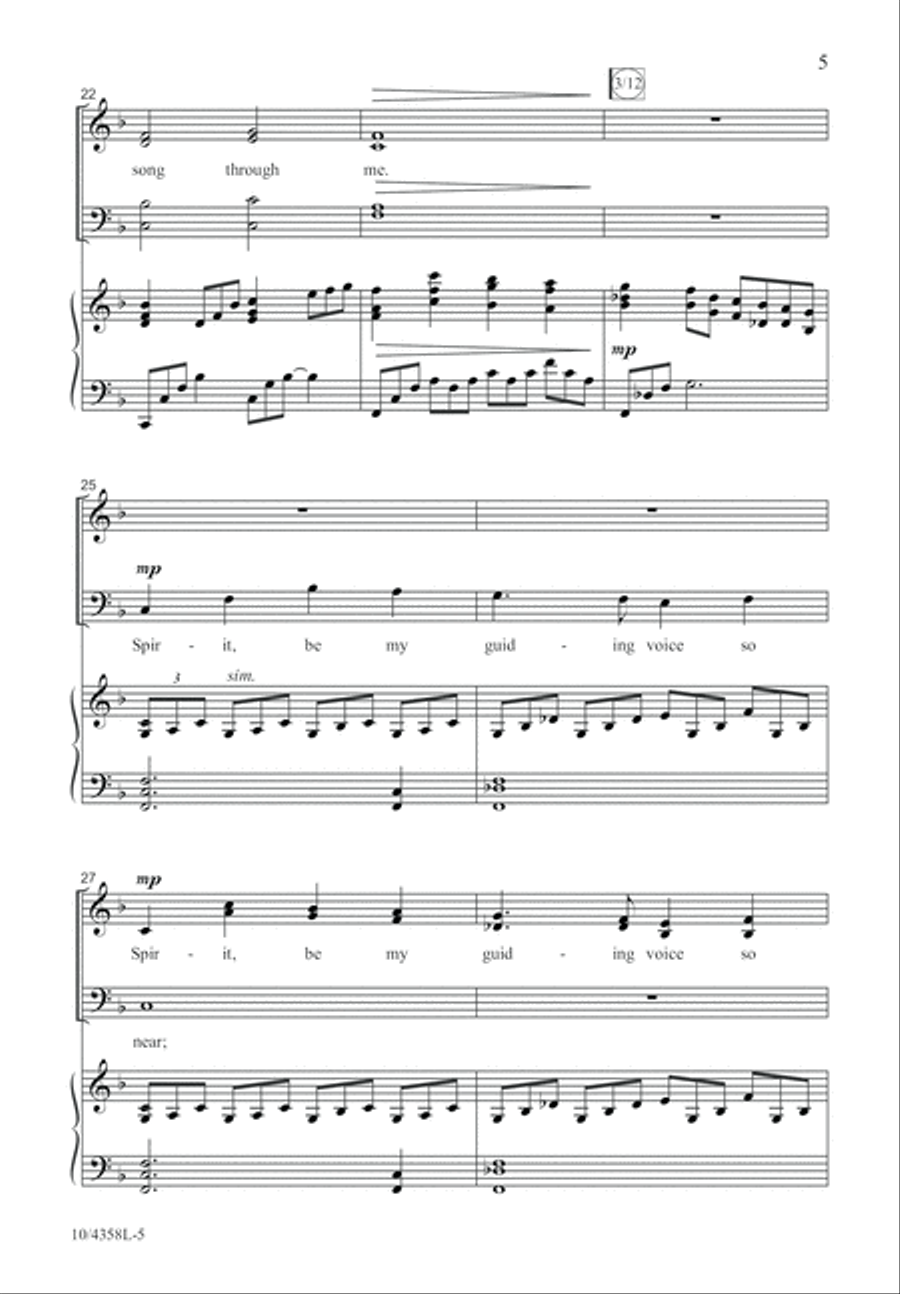 Spirit, Sing Through Me Spirit, Sing Through Me 4-Part scores gallery preview page 5