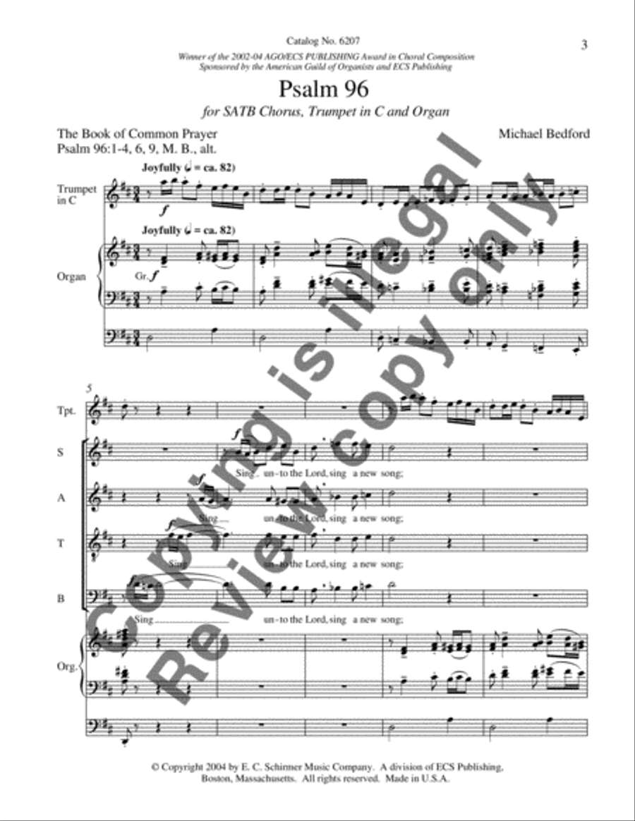 Psalm 96 4-Part scores gallery preview page 3