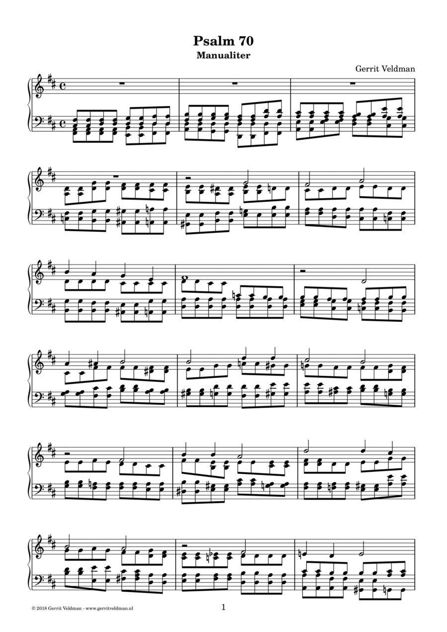 Psalm 70 (manualiter) Organ Solo scores gallery preview page 1