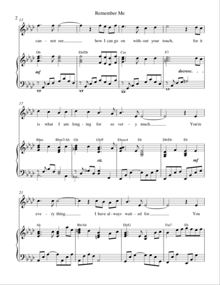 Remember Me Voice scores gallery preview page 3