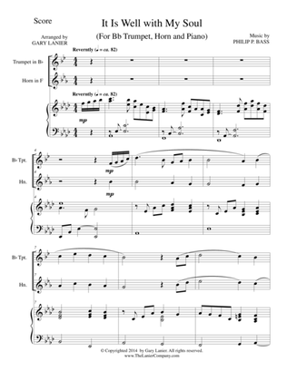 Book cover for IT IS WELL WITH MY SOUL (Trio - Bb Trumpet, Horn, Piano with Score and Parts)
