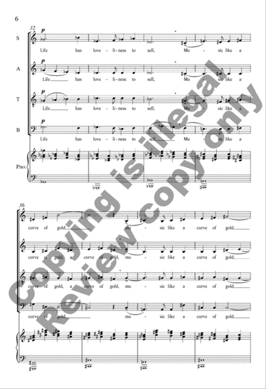 Life Has Loveliness 4-Part scores gallery preview page 6