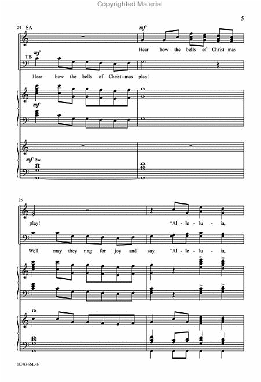 Hear How the Bells of Christmas Play 4-Part scores gallery preview page 5