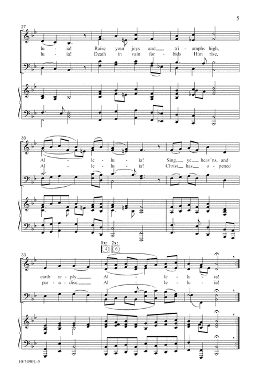 Christ the Lord is Risen Today 4-Part scores gallery preview page 5