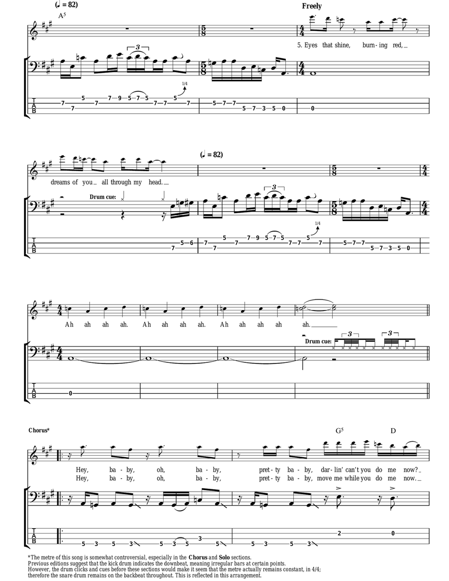 Black Dog Black Dog Bass Guitar Tablature scores gallery preview page 3