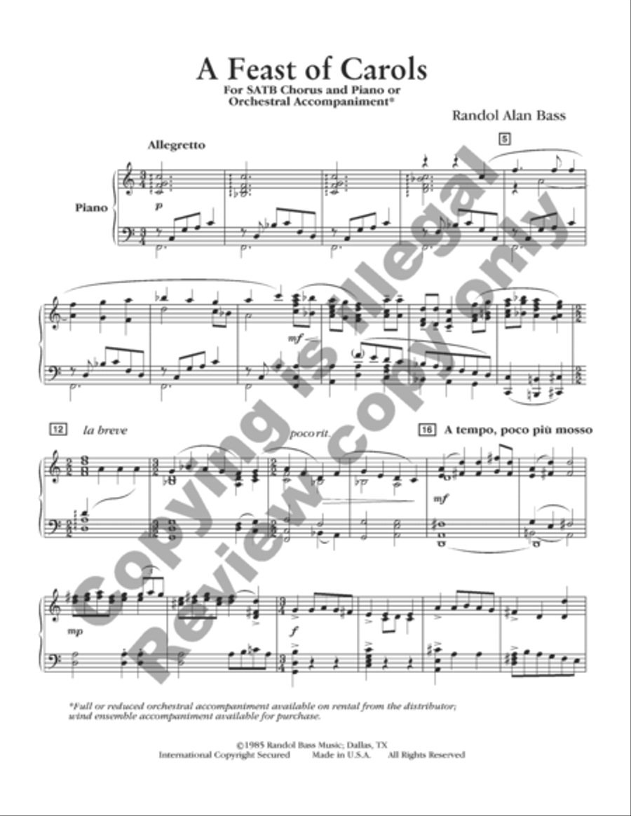 A Feast of Carols (Choral Score) 4-Part scores gallery preview page 15