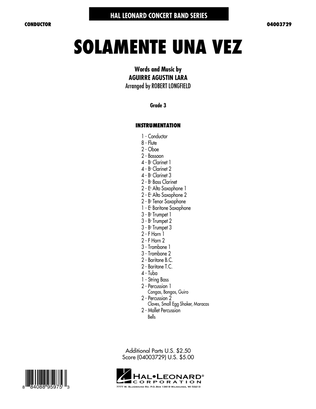 Book cover for Solamente Una Vez - Conductor Score (Full Score)