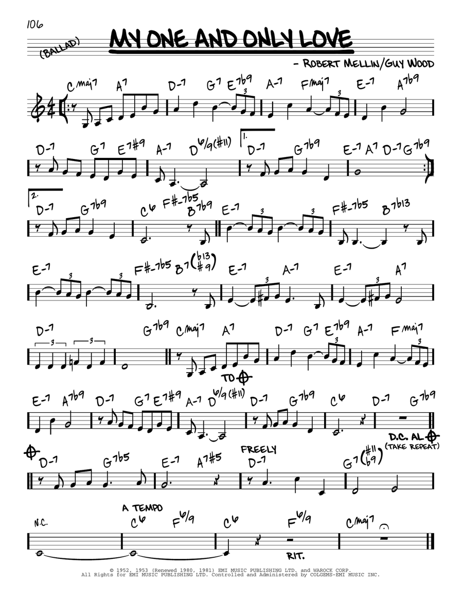My One And Only Love Piano scores gallery preview page 1