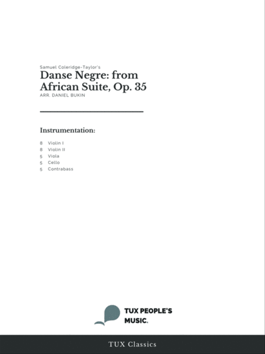 Danse Negre: African Suite, Op.35