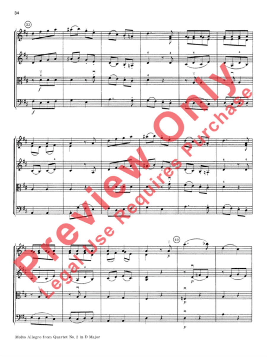 Mozart String Quartets String Quartet scores gallery preview page 35