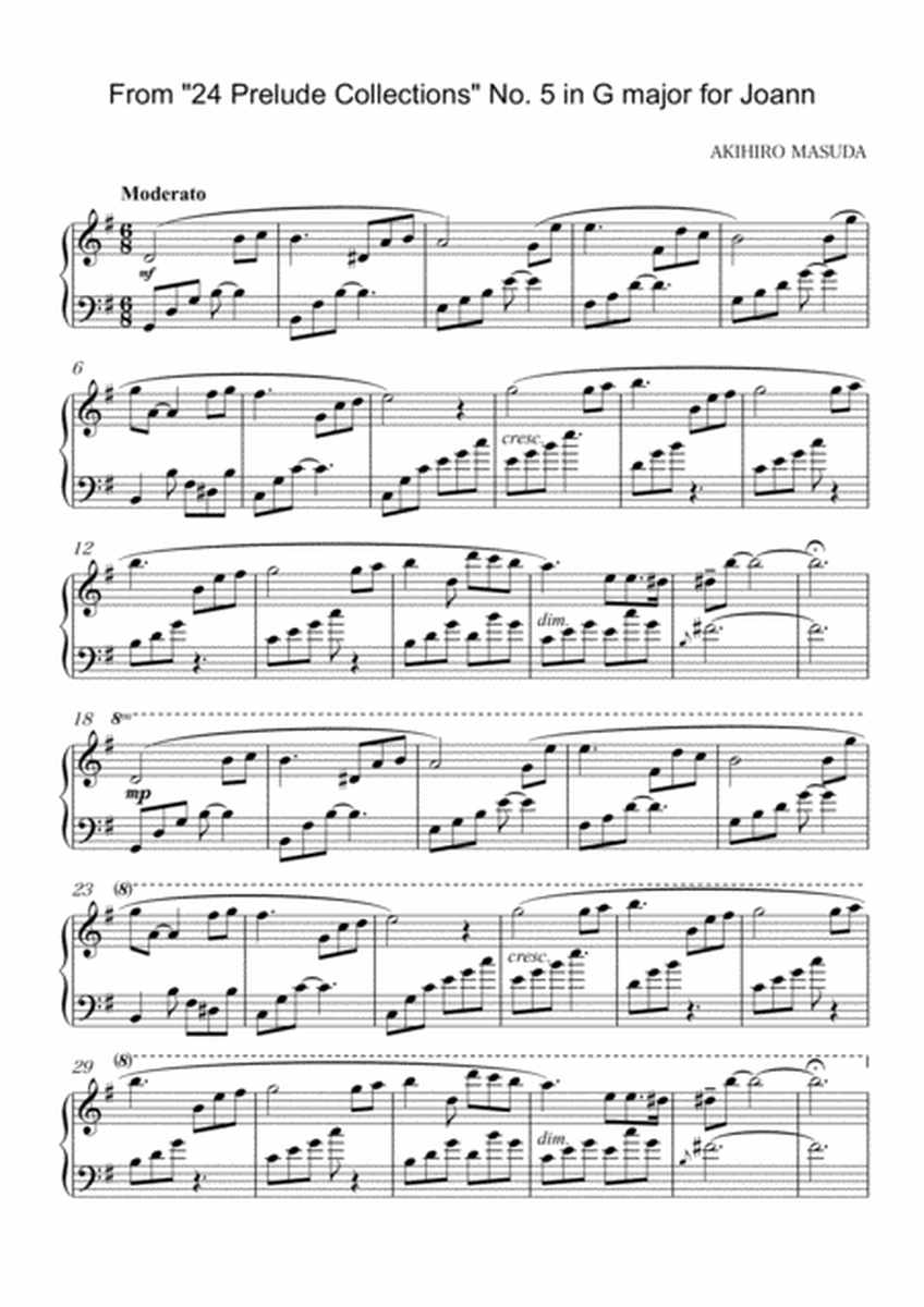 From "24 Prelude Collections" No. 5 in G major image number null