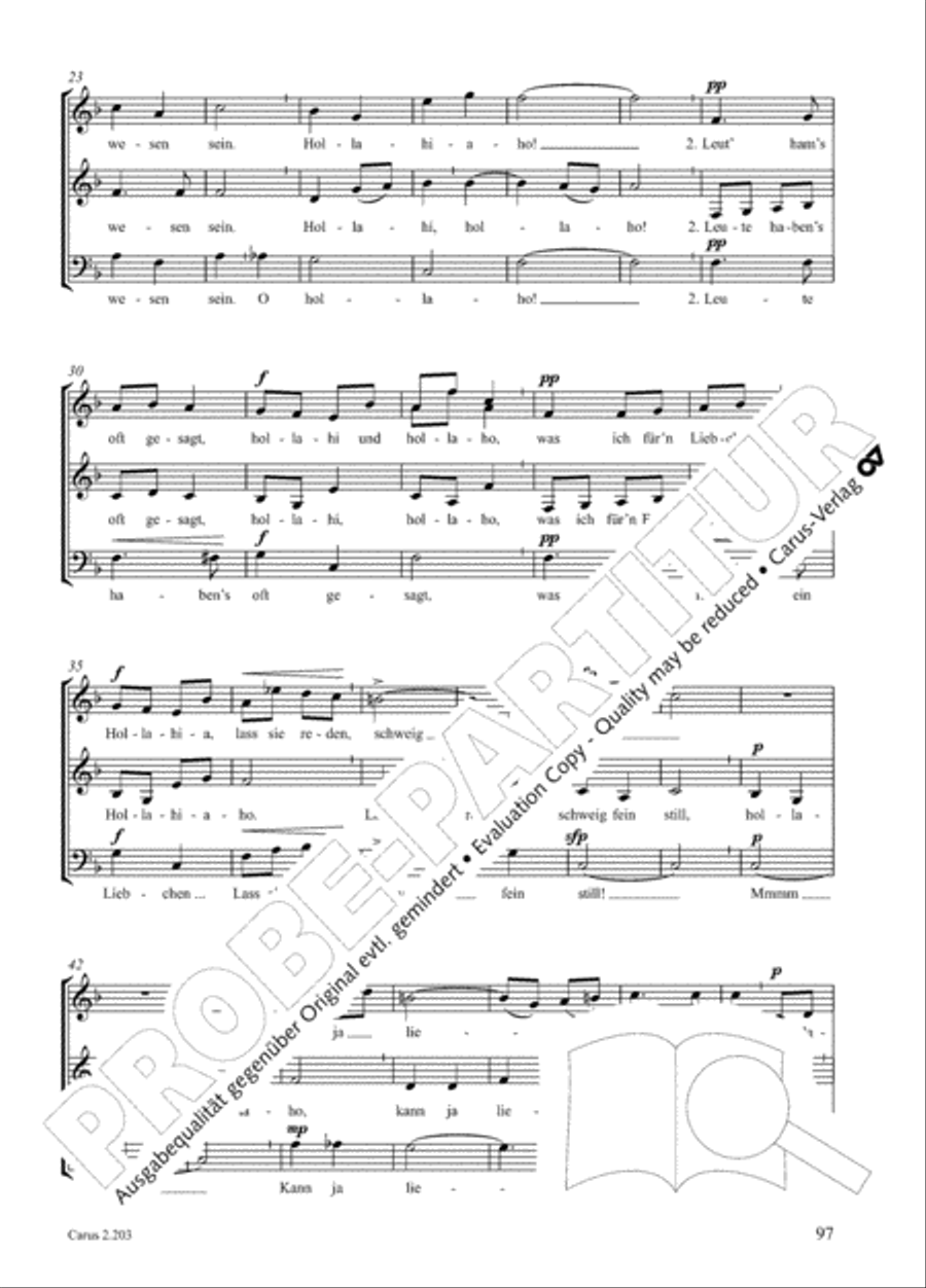 Loreley. Folk songs for choir (Loreley. Volkslieder fur Chor) Choir scores gallery preview page 103