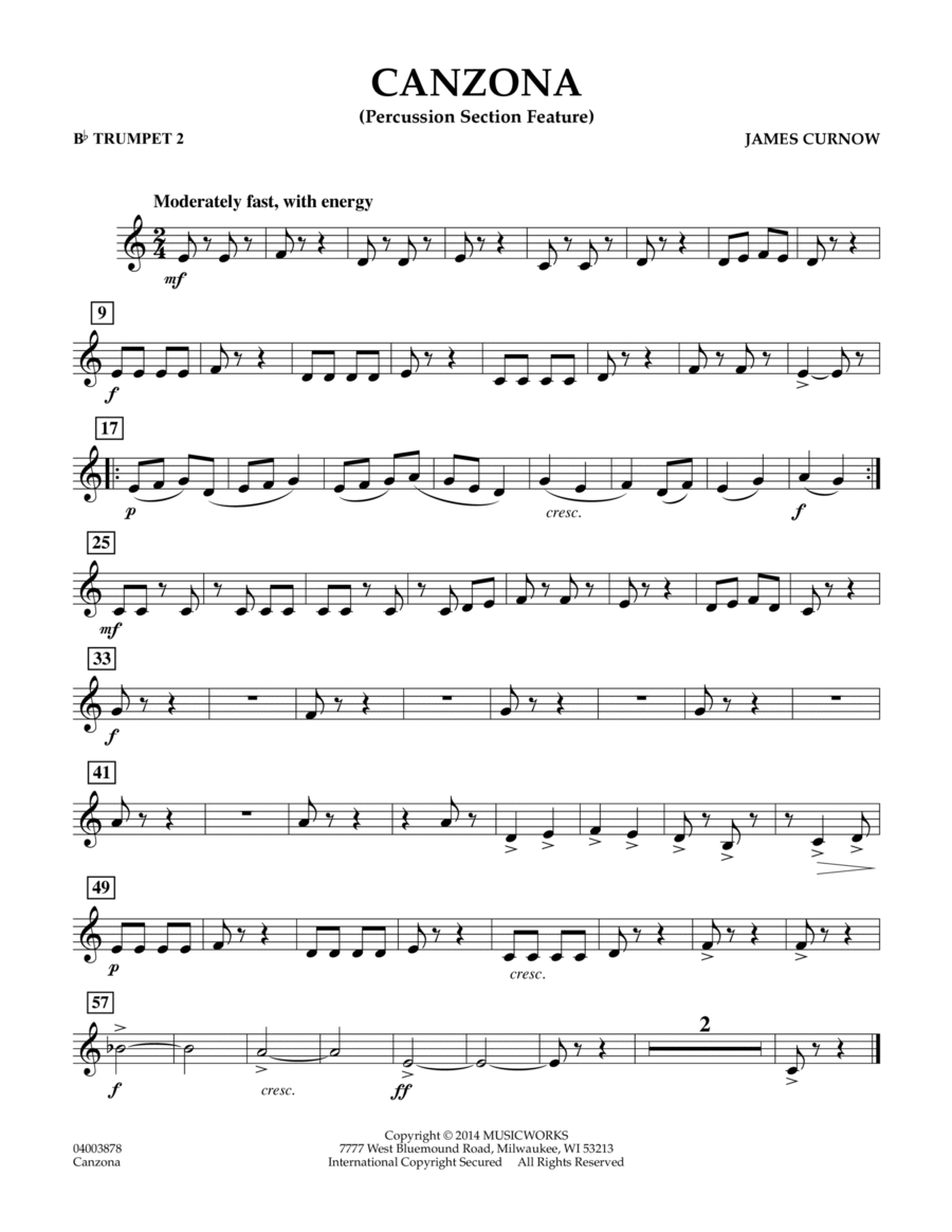 Canzona - Bb Trumpet 2 Concert Band scores gallery preview page 1