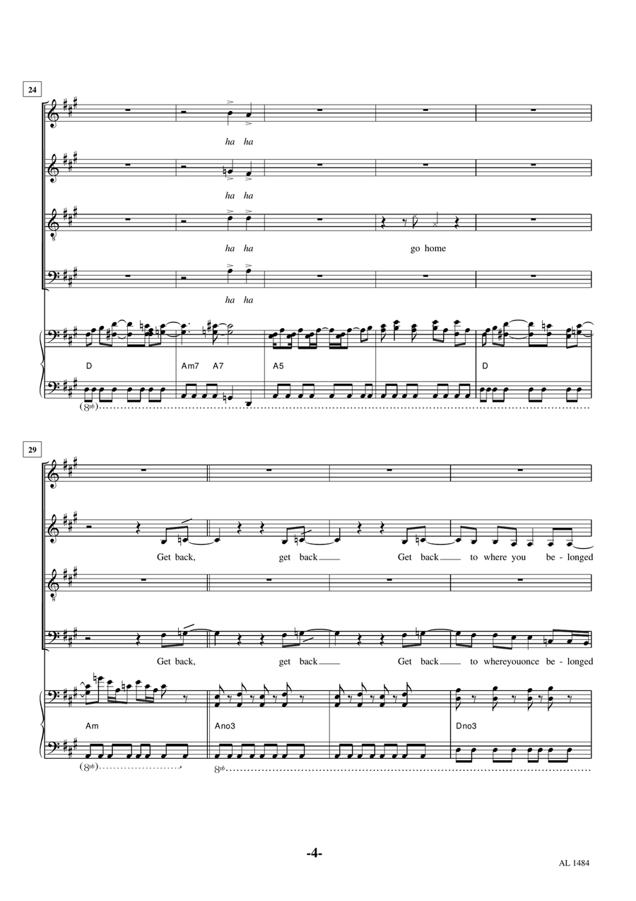 Get Back 4-Part scores gallery preview page 4