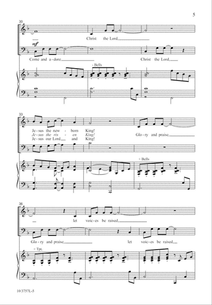 Come, and Adore Him 4-Part scores gallery preview page 5
