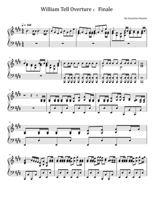 William Tell Overture ：Finale - For Piano Solo - Gioachino Rossini