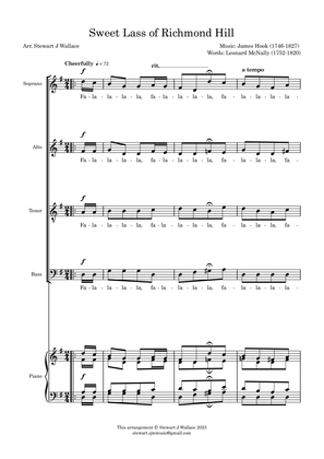 Sweet Lass of Richmond Hill - SATB and piano score