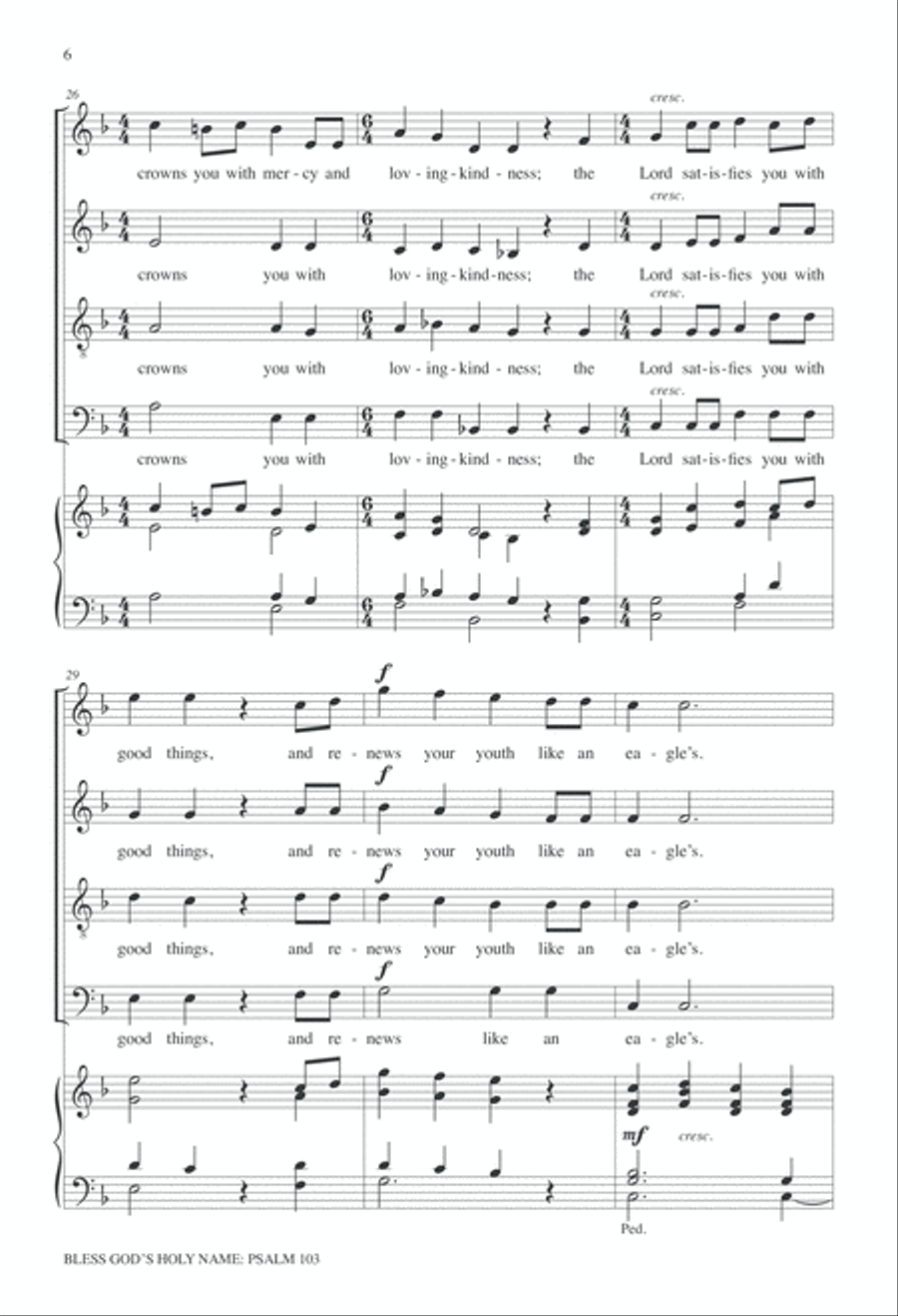 Bless God's Holy Name 4-Part scores gallery preview page 6
