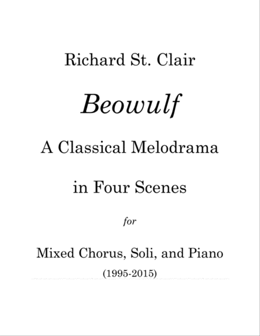 Beowulf: A Classical Melodrama in Four Scenes for Chorus, Soiloists and Piano 4-Part scores gallery preview page 1