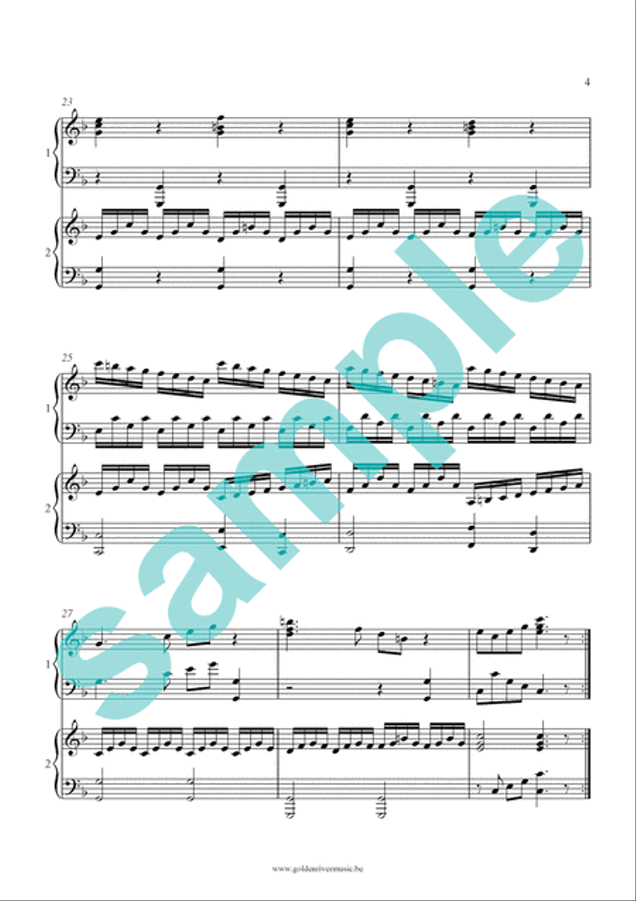 La Battaglia' for 2 harpsichordss Harpsichord scores gallery preview page 6
