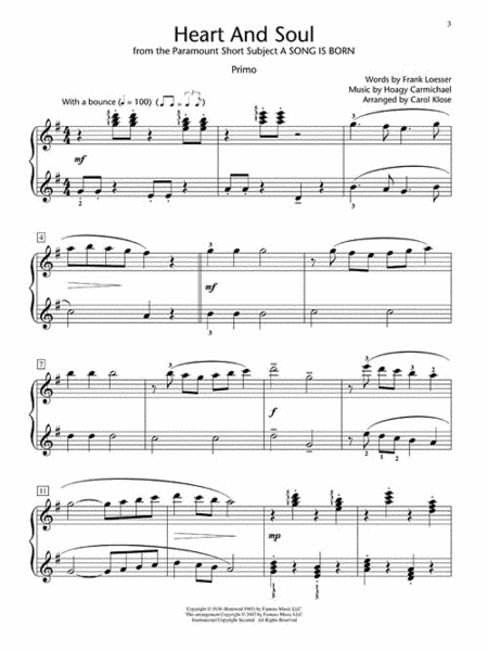 Heart and Soul by Carol Klose Piano Method - Sheet Music