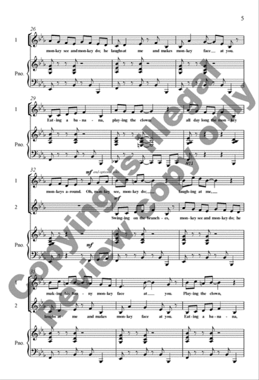 A Trip to the Zoo: 4. Monkey Business 4-Part scores gallery preview page 16
