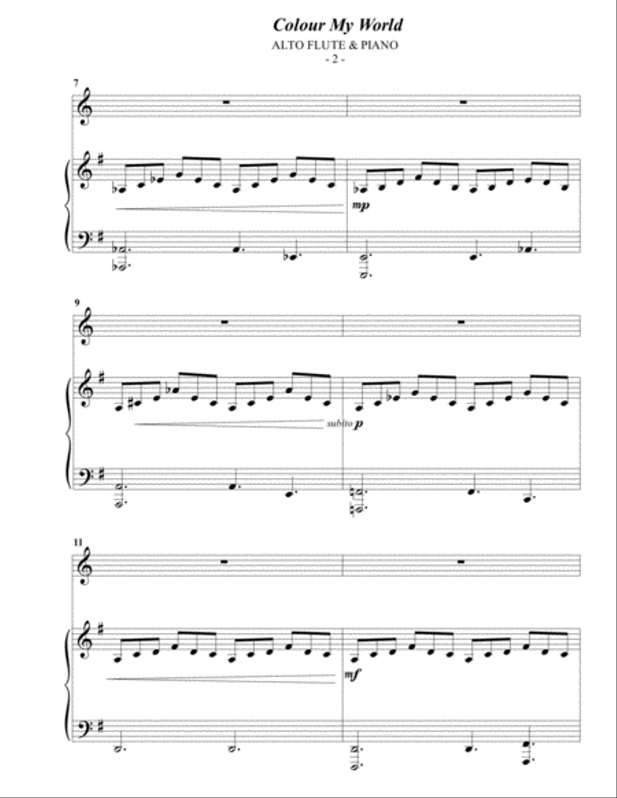 Colour My World Flute Solo scores gallery preview page 2