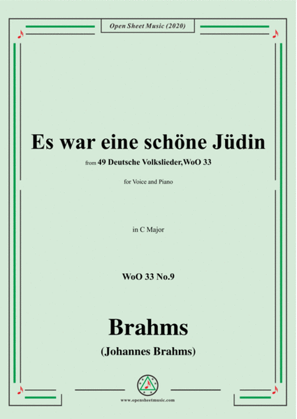 Brahms-Es war eine schöne Jüdin,WoO 33 No.9,in C Major,for Voice&Piano